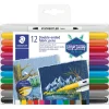 STAEDTLER Textilfarbe|Textil-Design>Doppelfasermaler Textil, 12 St.