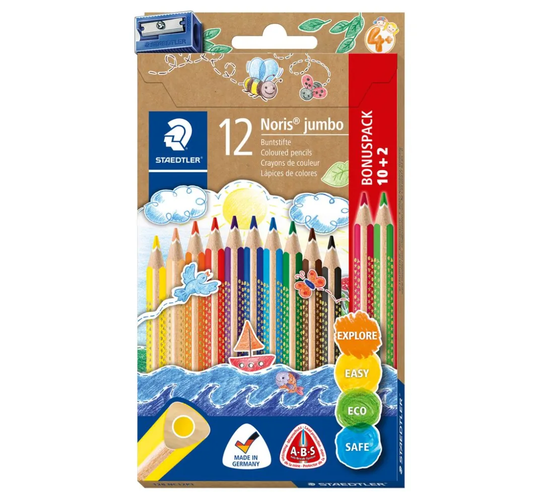 Kinder STAEDTLER Stifte & Marker|Weitere Geschenkideen Für Kinder>Noris color Jumbo Buntstifte + Spitzer
