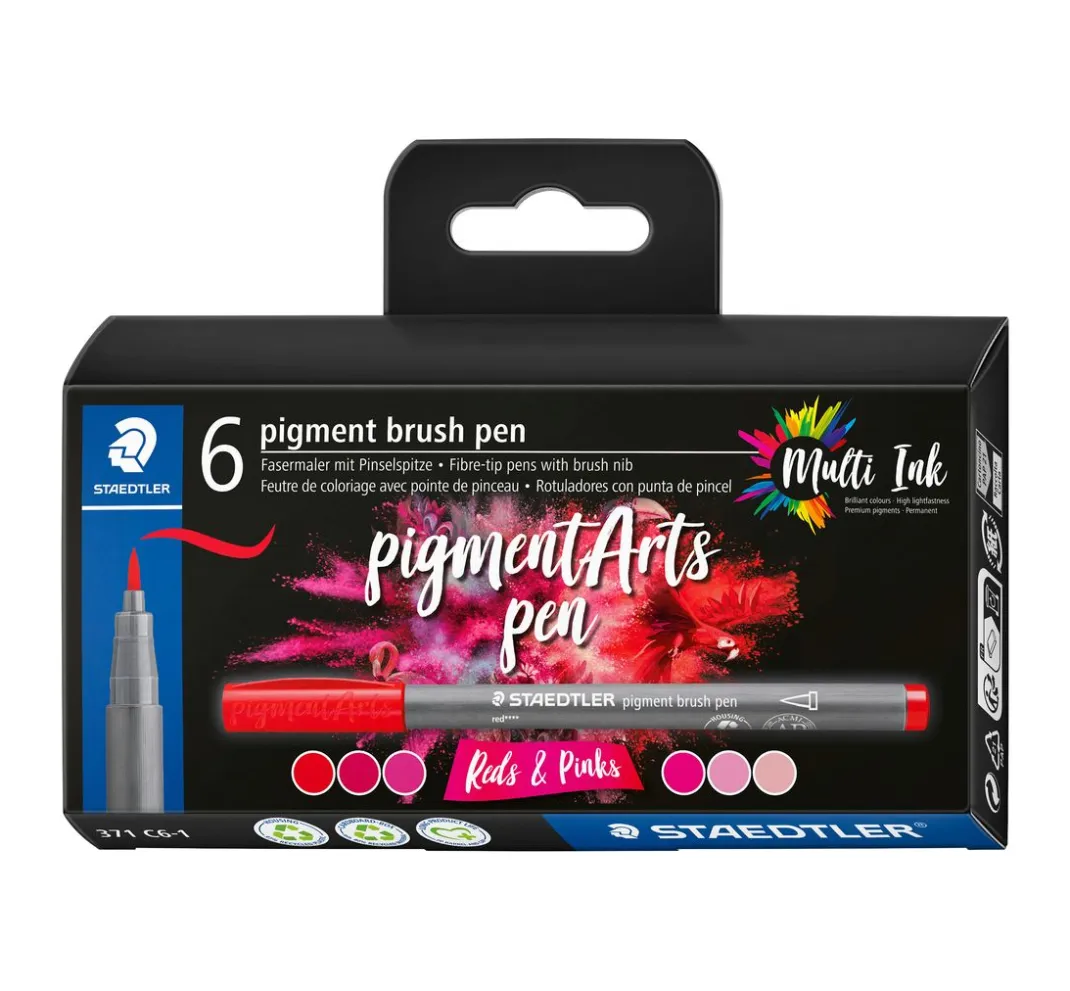 STAEDTLER Kartengestaltung>Pigment brush pen, 6er-Set