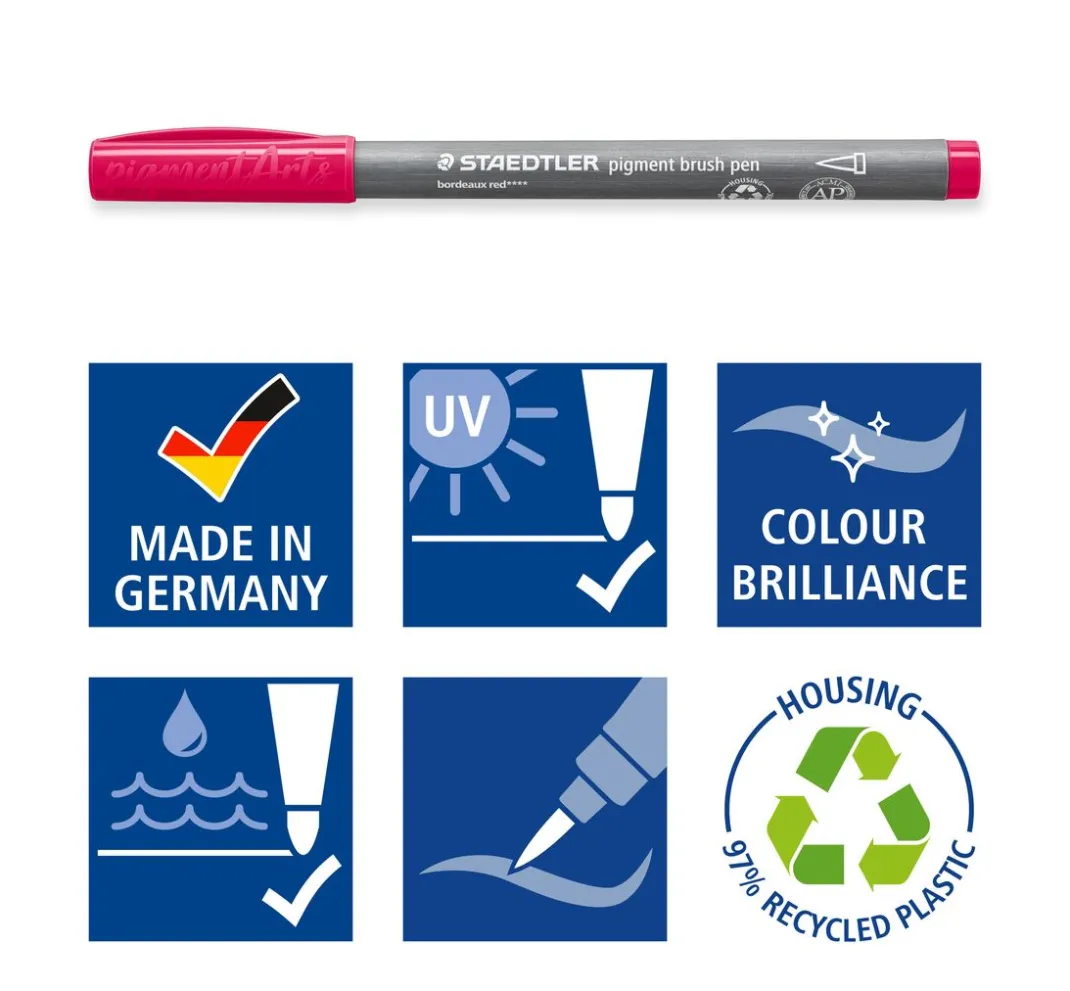 STAEDTLER Kartengestaltung>Pigment brush pen, 6er-Set