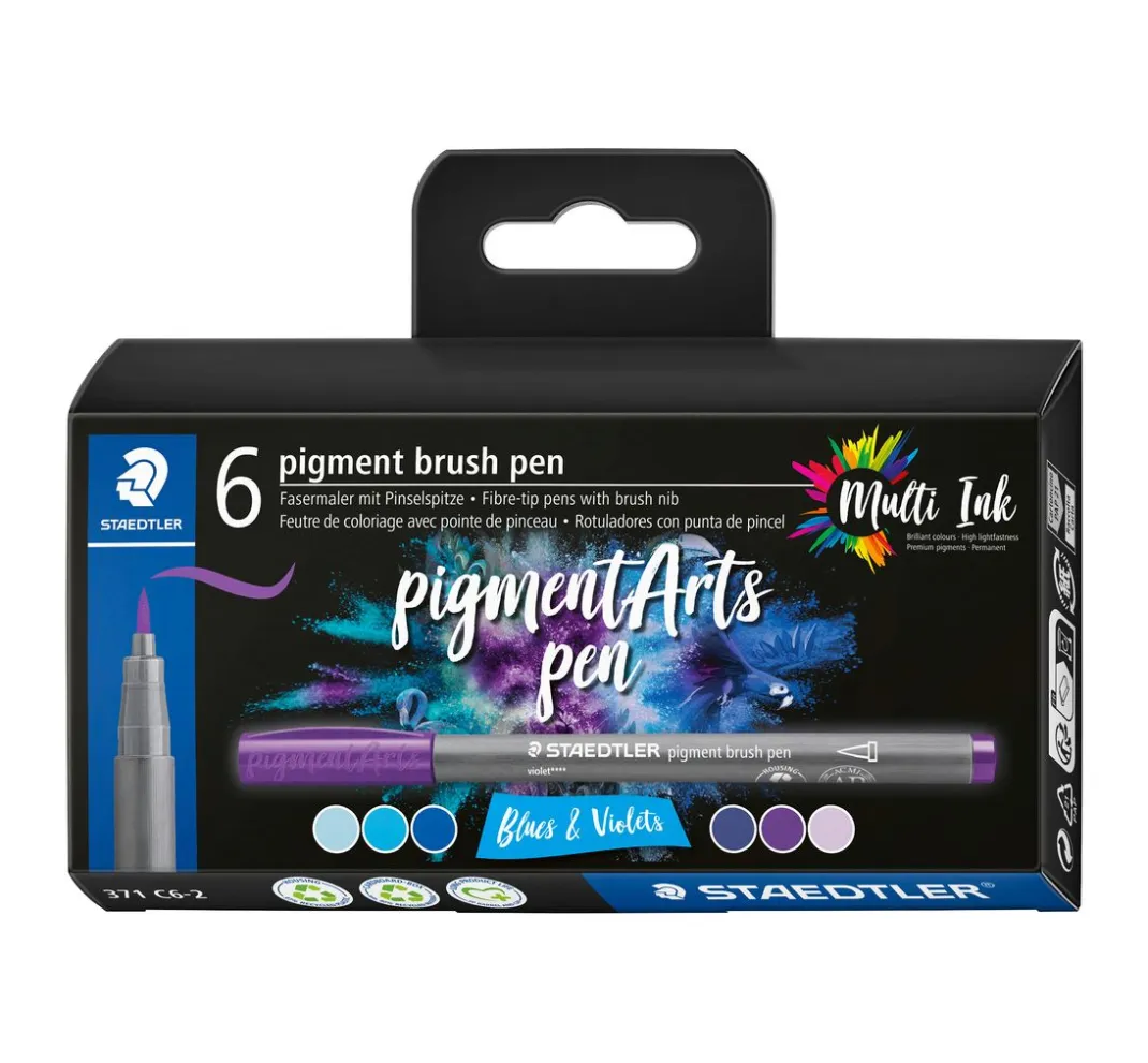 STAEDTLER Kartengestaltung>Pigment brush pen, 6er-Set
