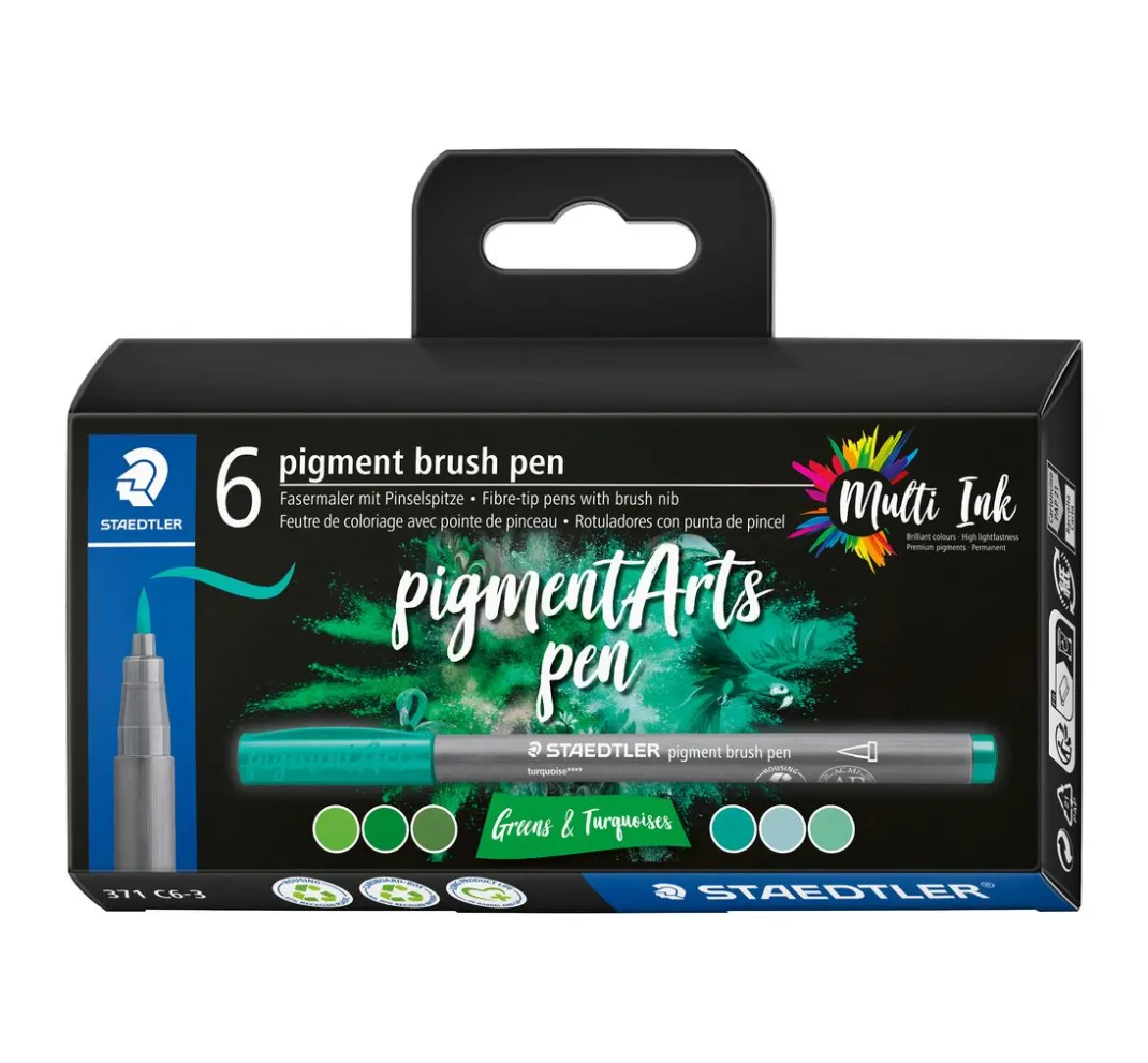 STAEDTLER Kartengestaltung>Pigment brush pen, 6er-Set