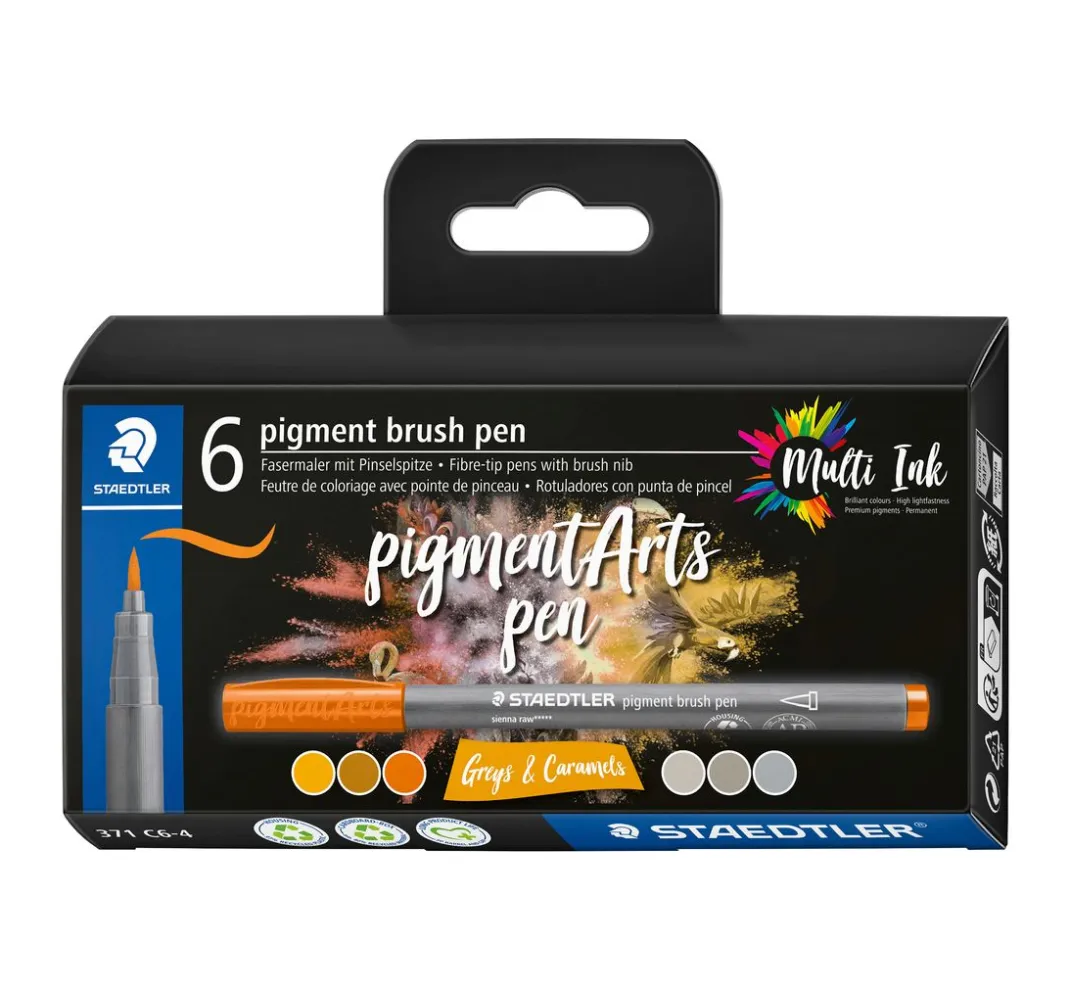 STAEDTLER Kartengestaltung>Pigment brush pen, 6er-Set