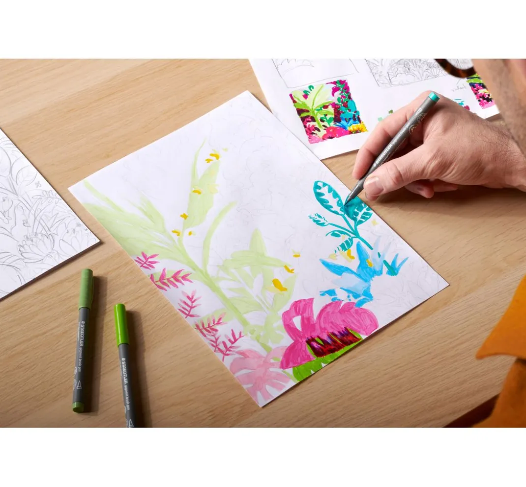 STAEDTLER Kartengestaltung>Pigment brush pen, 6er-Set