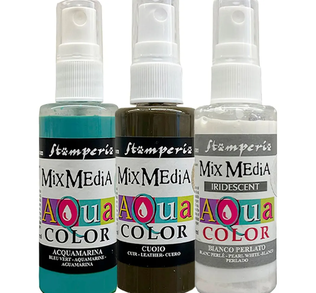 Stamperia Sprühfarbe|Farbsets>Aquacolor "Dewdrops", 3er-Set