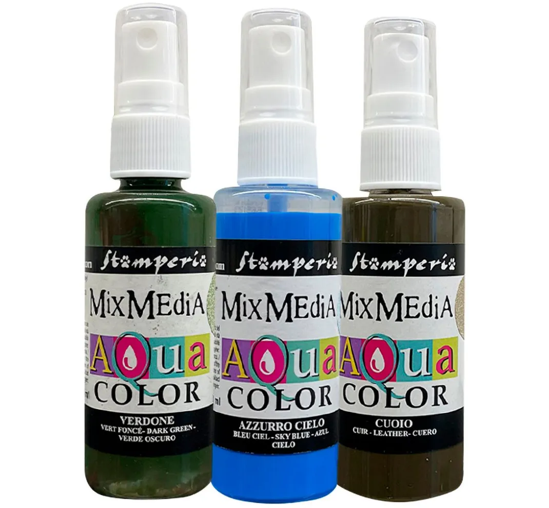 Stamperia Sprühfarbe|Farbsets>Aquacolor "Hiddene Grove", 3er-Set