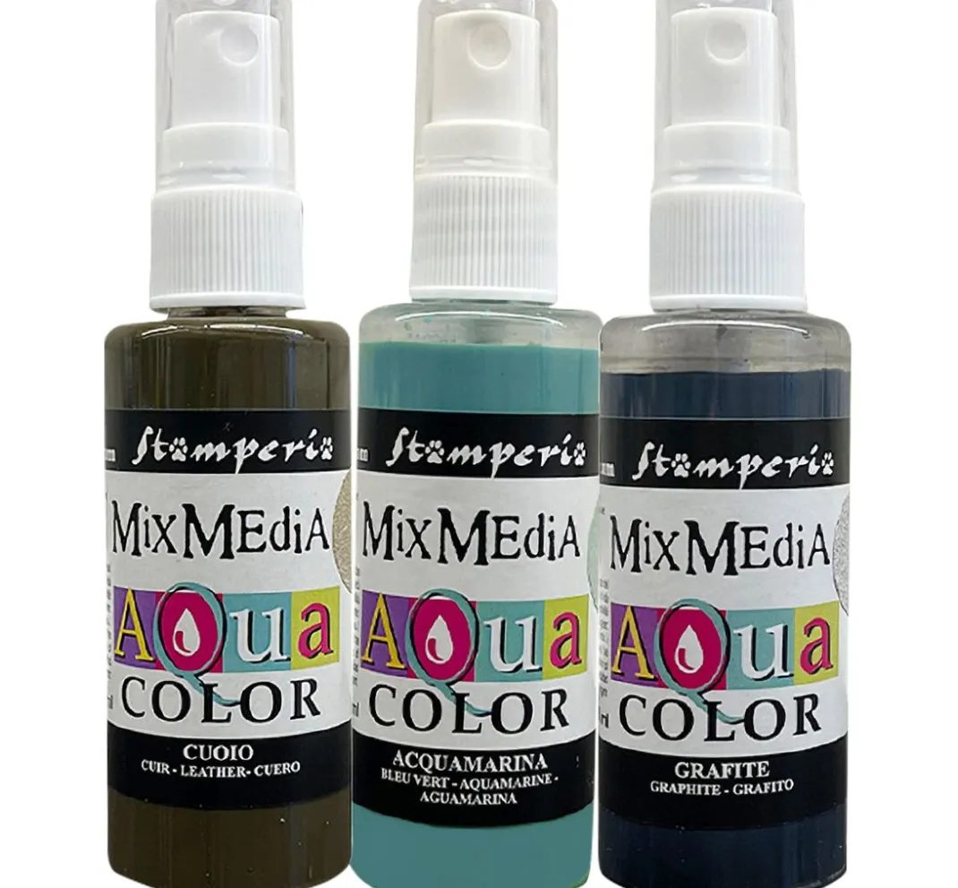 Stamperia Sprühfarbe|Farbsets>Aquacolor "Silent Sea", 3er-Set