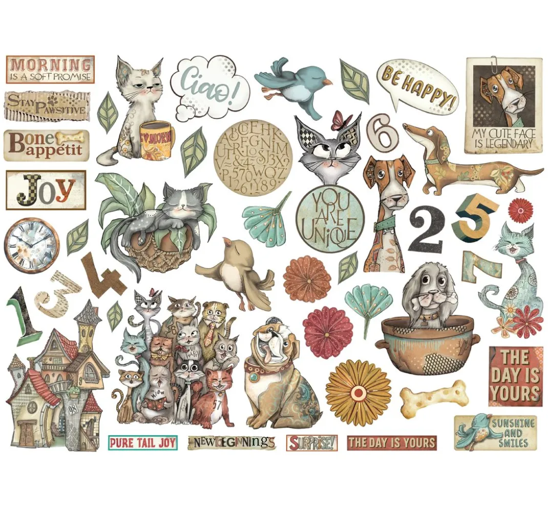Stamperia Kartengestaltung|Dekoelemente>Stanzmotive "Furry Friends"