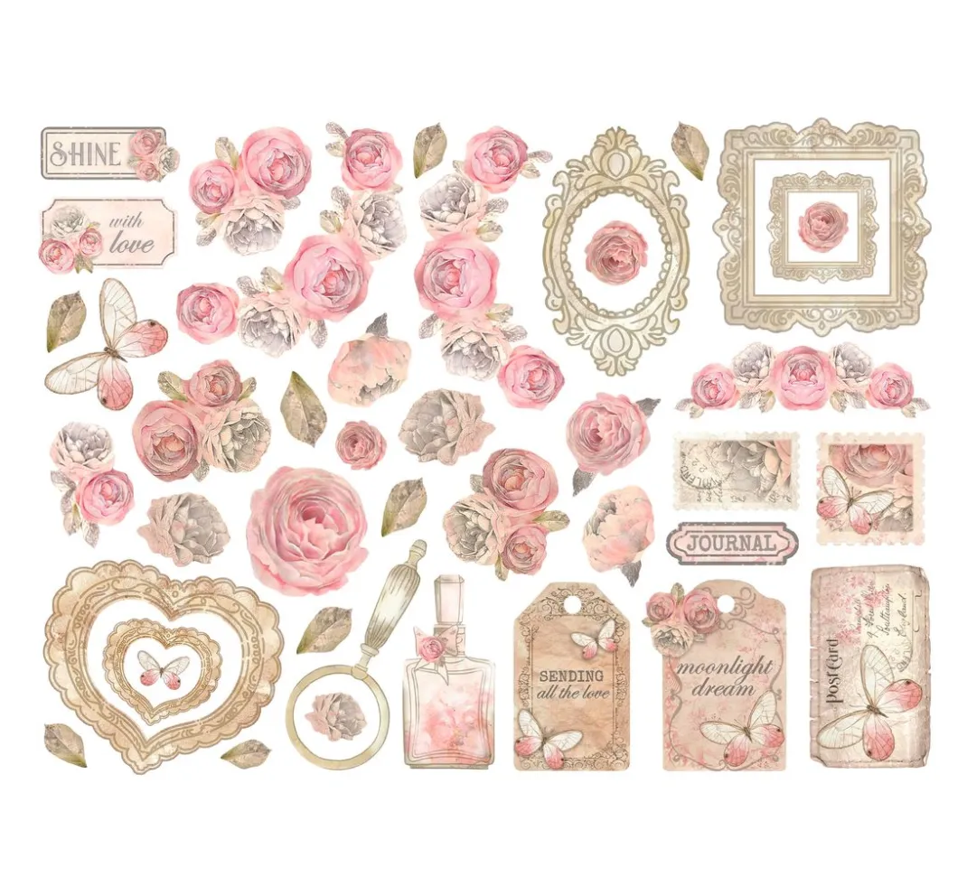 Stamperia Dekoelemente|Kartengestaltung>Stanzmotive "Shabby Rose"
