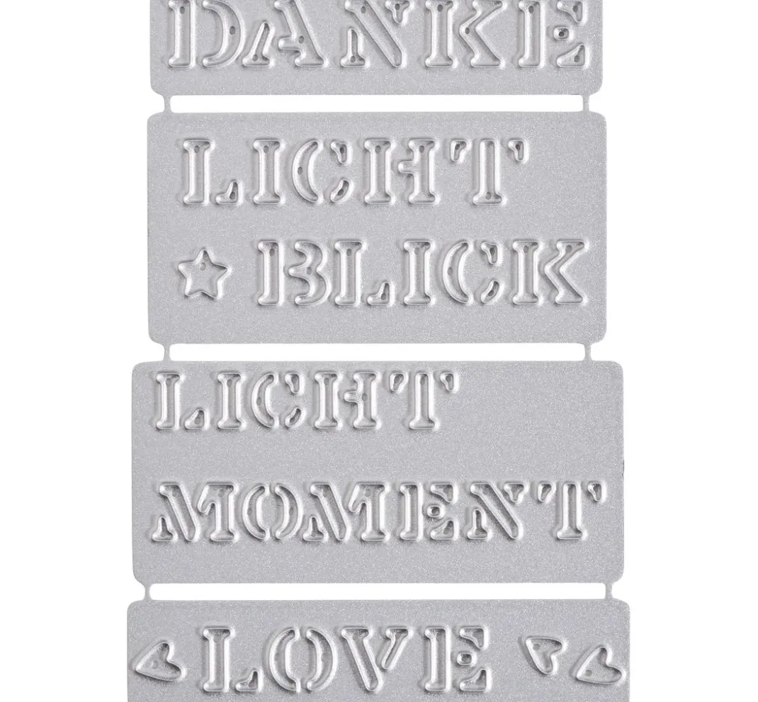 FarbTon Papier Stanz- & Prägemaschinen|Schablonen>Stanzschablone "Schriftdekore" für Marinas Licht