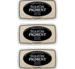 Rayher Stempel & Zubehör>StazOn Pigment Stempelkissen Schwarz, 3er Set