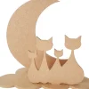 Kinder Gomille Holz|Decoupage>Steckmotiv "Katzen im Mond"