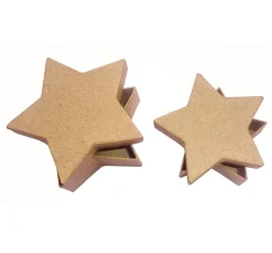 Kinder décopatch Holz|Decoupage>Sternschachteln, 2er-Set, Pappmachè