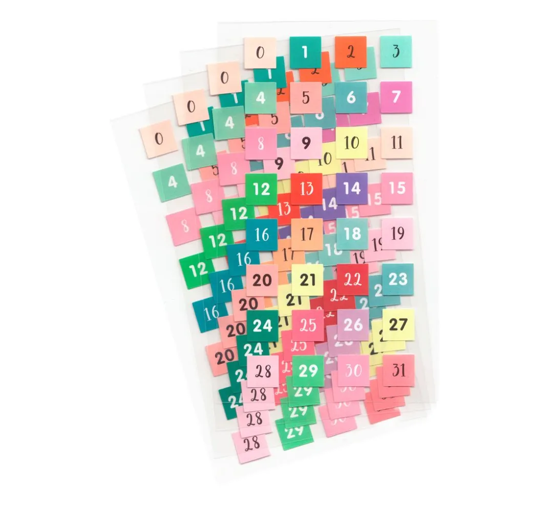 Rico Design Bullet Journal|Sticker & Klebebänder>Sticker "Zahlen 0-31", 4 Blatt