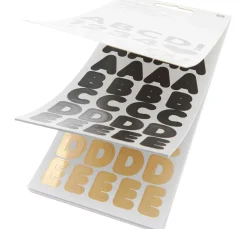 Rico Design Sticker & Klebebänder|Kartengestaltung>Stickerblock "Alphabet", Schwarz/Gold