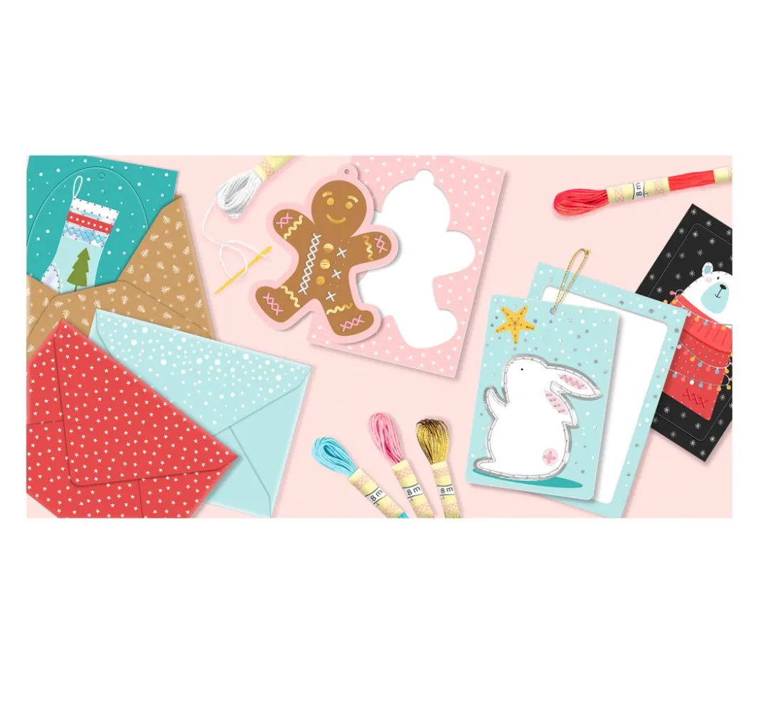 Kinder URSUS Weitere Geschenkideen Für Kinder|Papier-Bastelsets>Stickkarten-Set "Weihnachten"