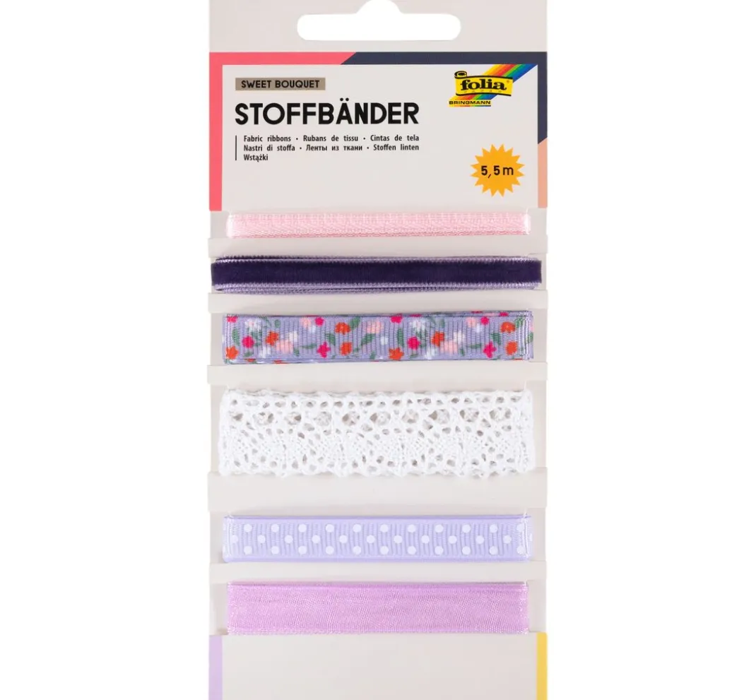folia Sets|Bänder>Stoffbänder-Mix "Sweet Bouquet"
