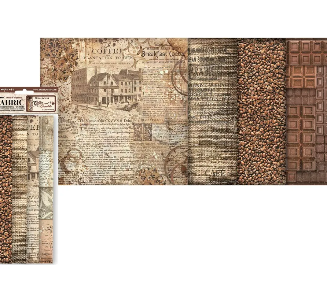 Stamperia Stoff Zum Basteln|Stoffpakete>Stoffpaket "Coffee and Chocolate"