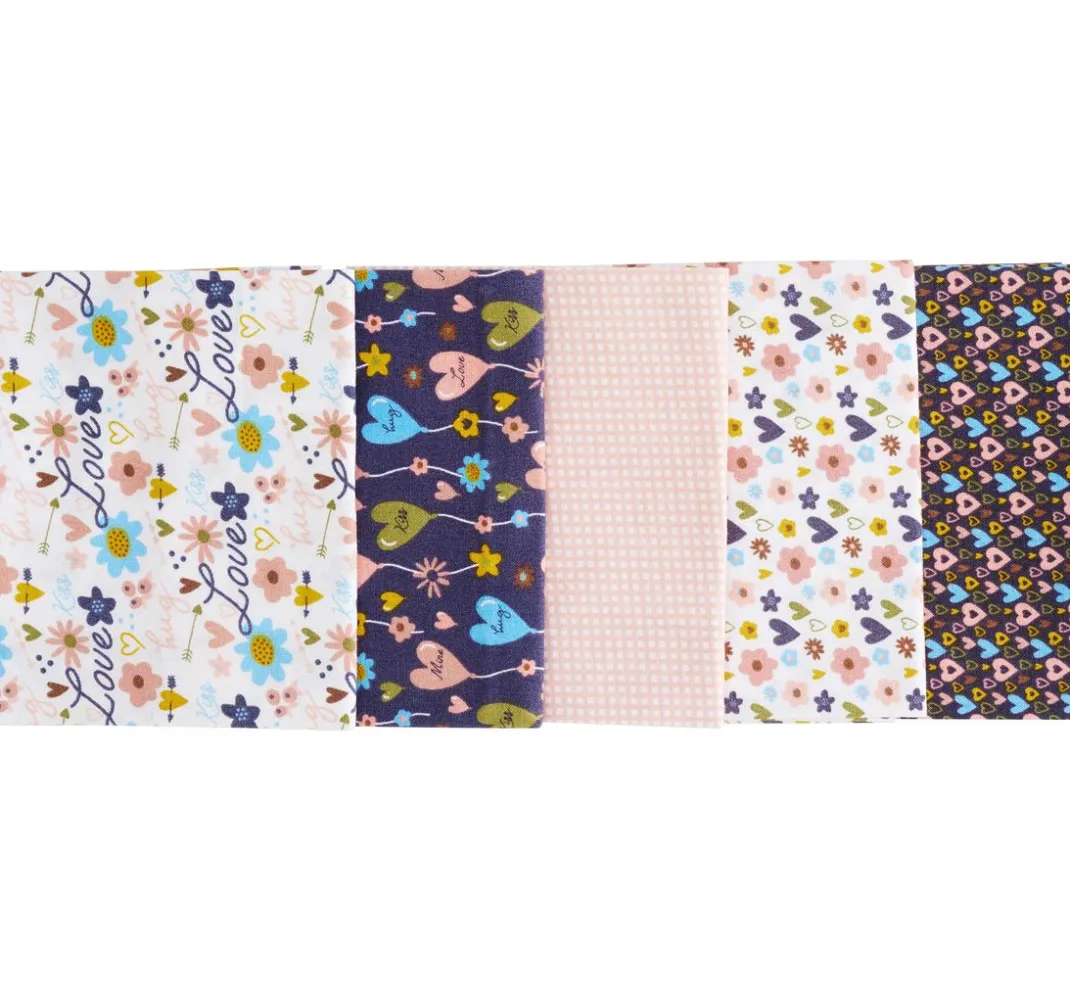 stafil Patchworkstoffe|Baumwollstoff>Stoffpaket Patchy "Hearts and Flowers"