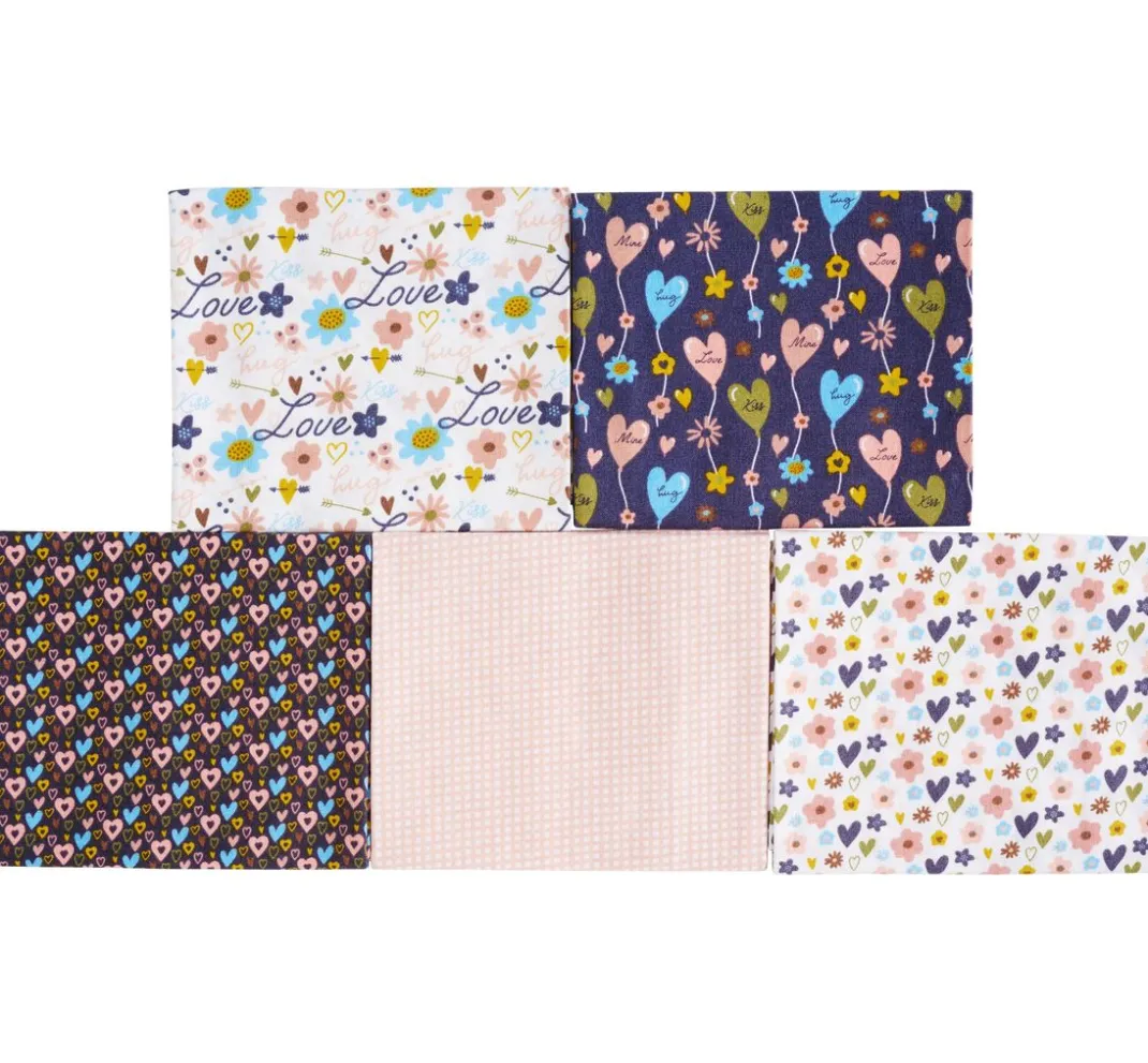 stafil Patchworkstoffe|Baumwollstoff>Stoffpaket Patchy "Hearts and Flowers"
