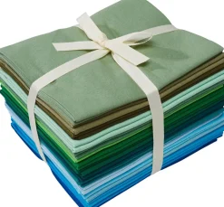 stafil Patchworkstoffe|Stoffpakete>Stoffpaket Patchy Uni "Blau-Grün-Oliv-Grau", 17 Zuschnitte