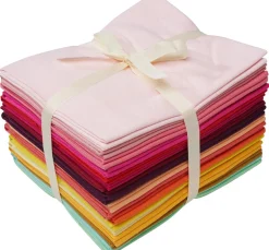 stafil Patchworkstoffe|Baumwollstoff>Stoffpaket Patchy Uni "Rosa-Rot-Orange-Gelb", 17 Zuschnitte