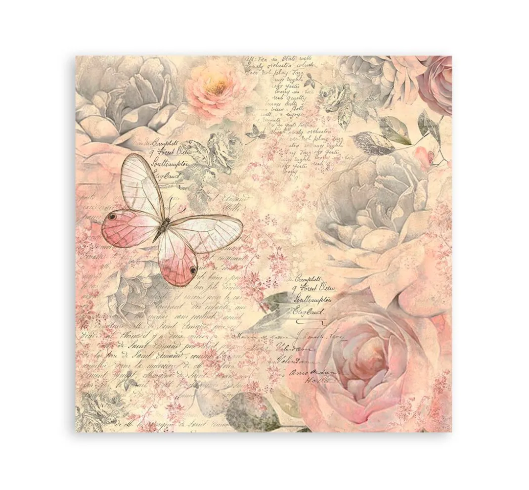 Stamperia Stoff Zum Basteln|Stoffpakete>Stoffpaket "Shabby Rose"