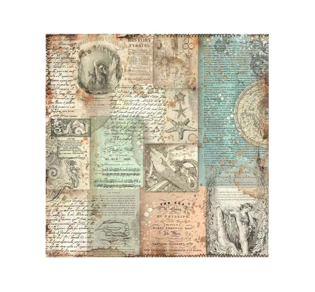Stamperia Stoff Zum Basteln|Stoffpakete>Stoffpaket "Songs of the Sea"