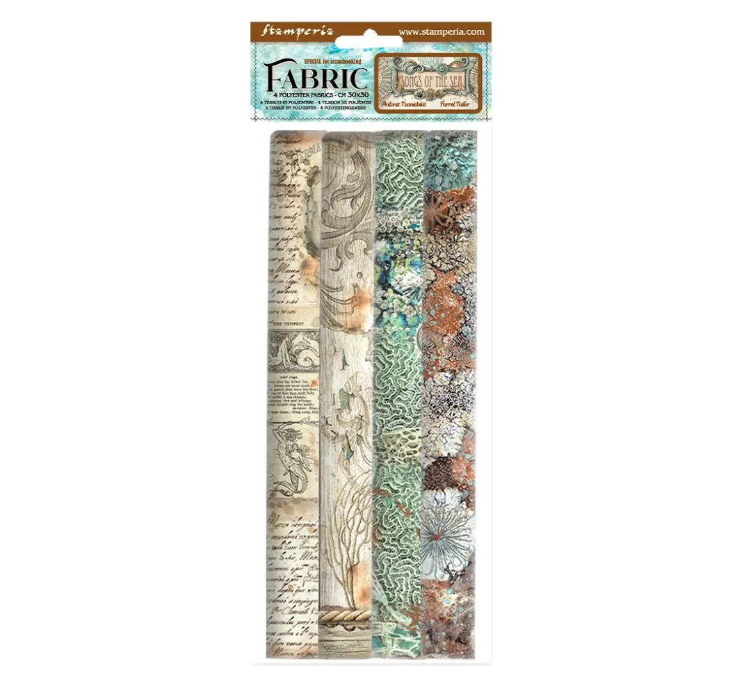 Stamperia Stoff Zum Basteln|Stoffpakete>Stoffpaket "Songs of the Sea"