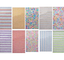 creativ company Applikationen & Labels|Sticker & Klebebänder>Strass-Stein-Sticker sortiert, Ø 4-6mm