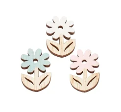 HobbyFun Streuteile|Scrapbooking>Streuteile Blume "Blanche", mit Klebepunkt