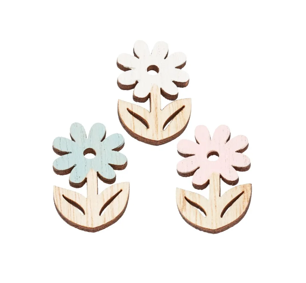 HobbyFun Streuteile|Scrapbooking>Streuteile Blume "Blanche", mit Klebepunkt