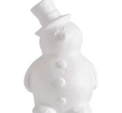 VBS Paillettentechnik|Styropor- Und Watteformen>Styroporform Schneemann mit Hut, 17 cm