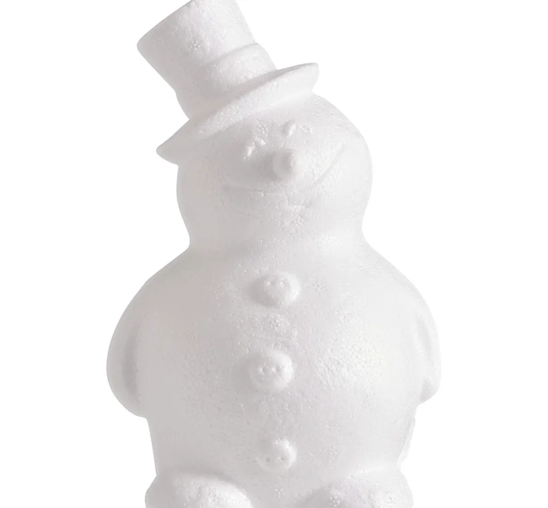 VBS Paillettentechnik|Styropor- Und Watteformen>Styroporform Schneemann mit Hut, 17 cm