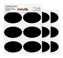 HobbyFun Kreidetafeln|Sticker & Klebebänder>Tafelfolien-Sticker "Oval - gewellt"