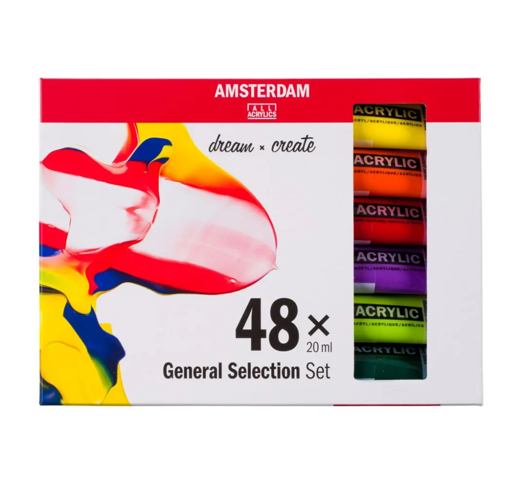 AMSTERDAM Künstlerfarbe>Talens Acrylfarben-Set "General Selection 48"