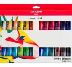 AMSTERDAM Künstlerfarbe>Talens Acrylfarben-Set "General Selection 24"