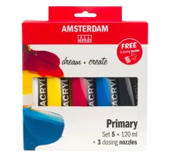 AMSTERDAM Farbsets|Künstlerfarbe>Talens Acrylfarben-Set "Starter" inkl. 3 Dosierspitzen