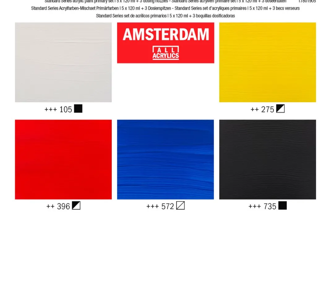 AMSTERDAM Farbsets|Künstlerfarbe>Talens Acrylfarben-Set "Starter" inkl. 3 Dosierspitzen