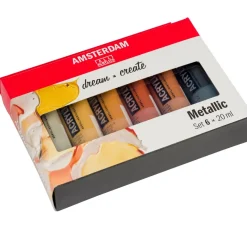 AMSTERDAM Künstlerfarbe>Talens Acrylfarben-Set "Metallic"