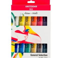 AMSTERDAM Künstlerfarbe>Talens Acrylfarben-Set "General Selection 12"