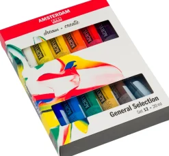 AMSTERDAM Künstlerfarbe>Talens Acrylfarben-Set "General Selection 12"
