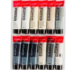 AMSTERDAM Künstlerfarbe>Talens Acrylfarben-Set "Grau"