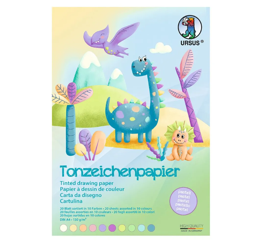 Kinder URSUS Papier|Tonpapier & Fotokarton>Tonpapier-Block "Pastell"