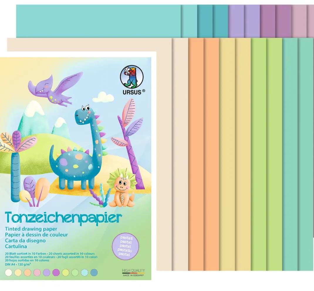 Kinder URSUS Papier|Tonpapier & Fotokarton>Tonpapier-Block "Pastell"