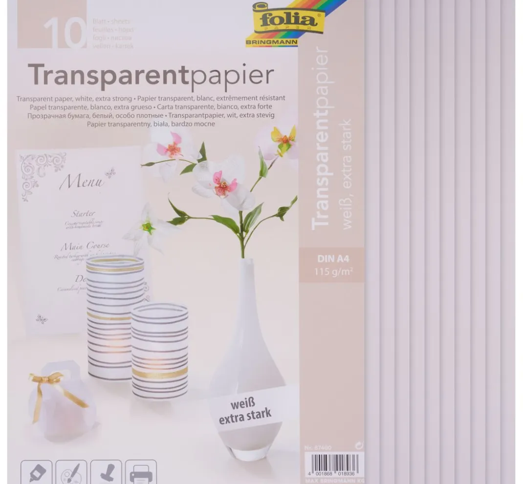 folia Laterne Basteln|Transparentpapier>Transparentpapier, 10 Blatt