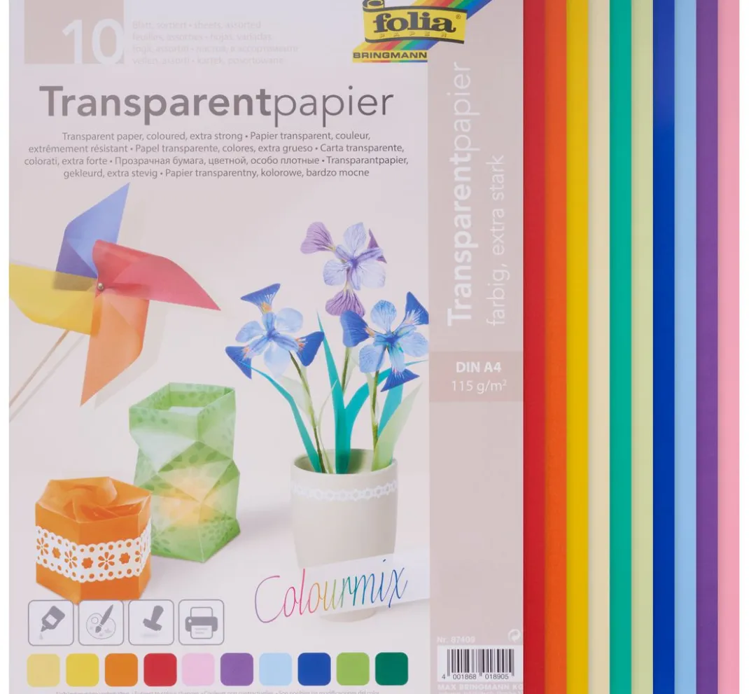 folia Laterne Basteln|Transparentpapier>Transparentpapier, 10 Blatt