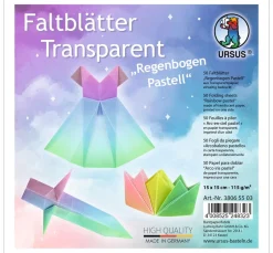 URSUS Origami & Papier Falten|Falt- & Origamipapier>Transparentpapier-Faltblätter "Regenbogen Pastell"