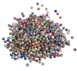 Kinder VBS XXL Perlen|Perlenmix>VBS Acrylperlen "Bunt-Opak Marmoriert", Ø 8 mm, 200 g