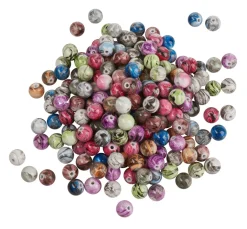 Kinder VBS XXL Perlen|Perlenmix>VBS Acrylperlen "Bunt-Opak Marmoriert", Ø 12 mm, 200 g